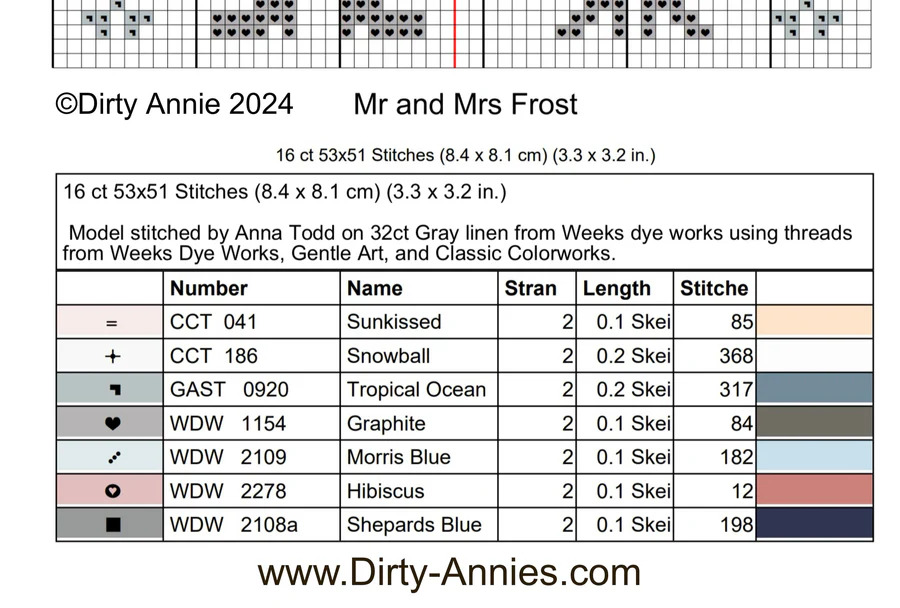 Mr. & Mrs. Frost - Christmas Cross Stitch Pattern