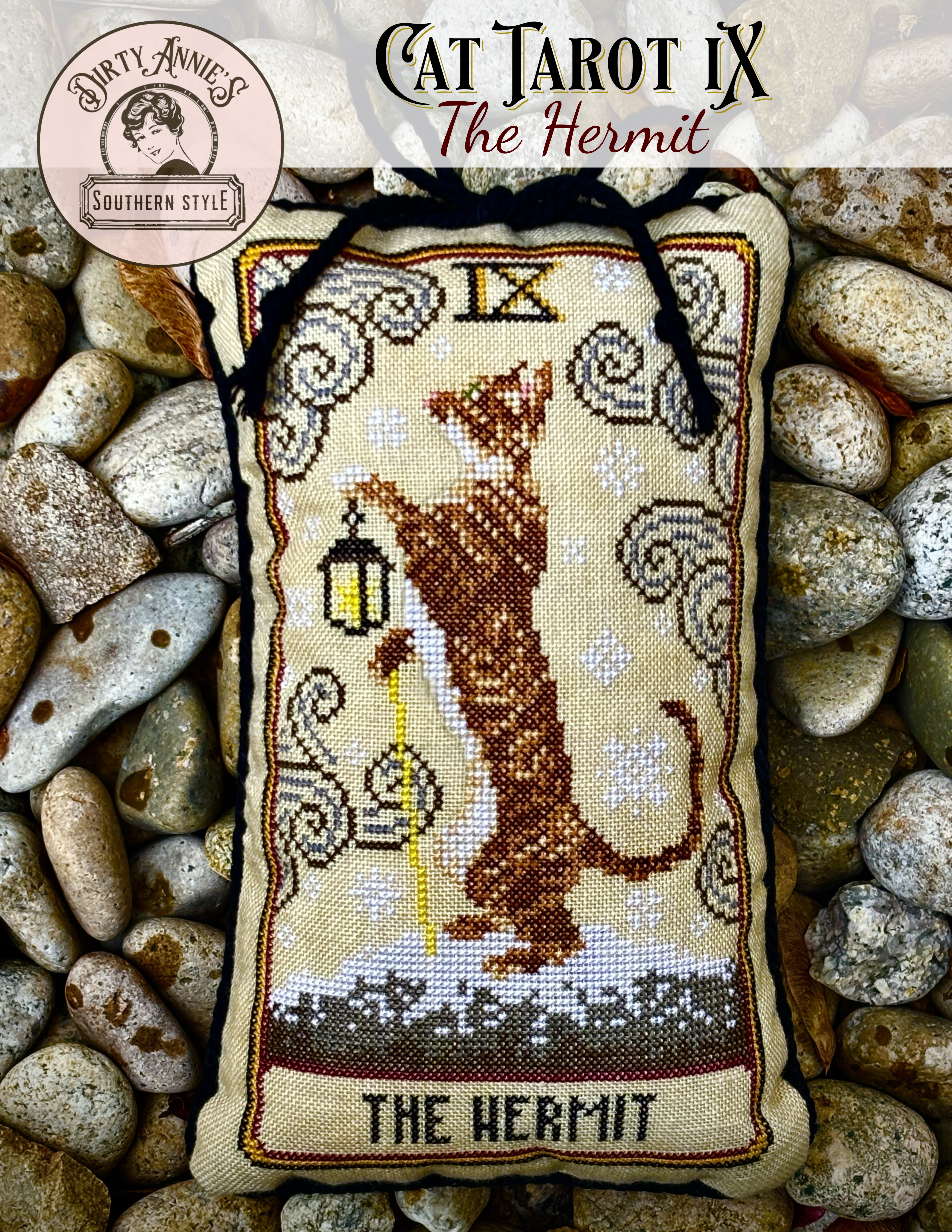Cat Tarot IX - The Hermit - Cross Stitch Pattern