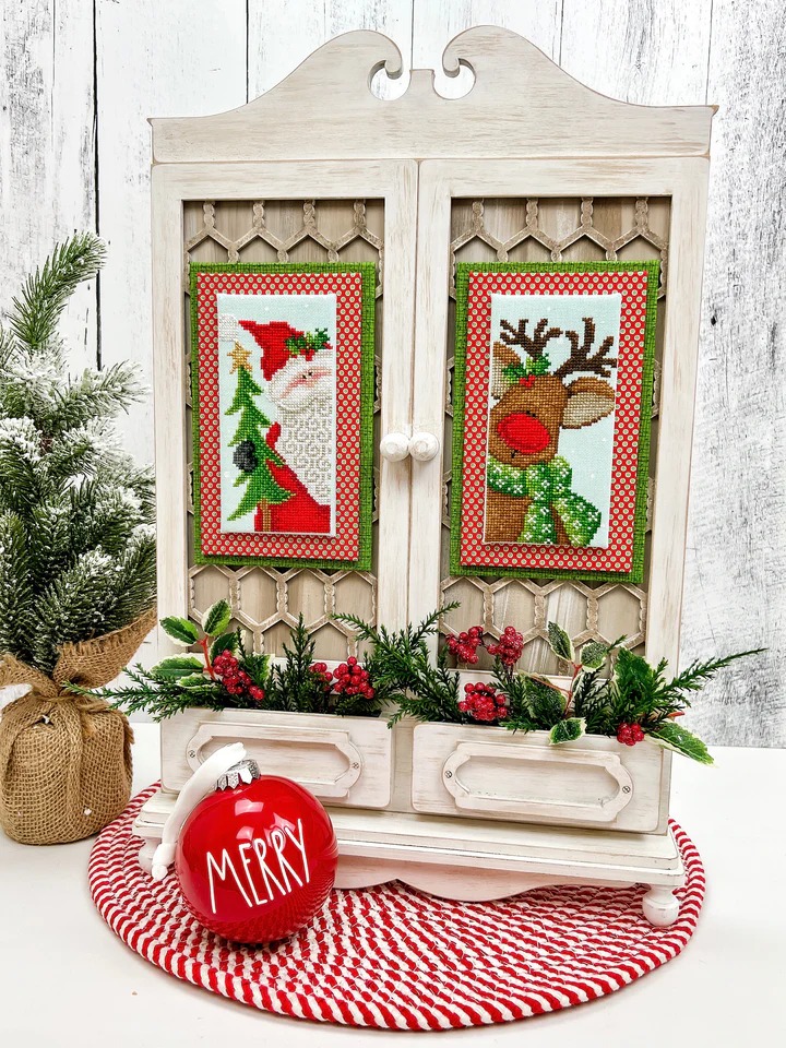 Santa and Rudolph - Christmas Cross Stitch Pattern