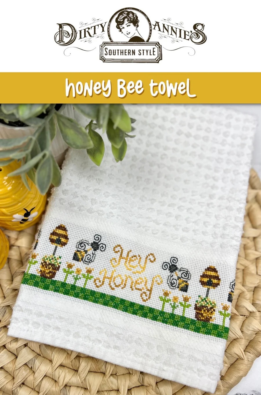 Honey Bee Towel - Cross Stitch Pattern