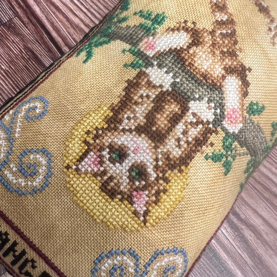 Cat Tarot Series: XII The Hanged Man - Cross Stitch Pattern, different perspective #1, zoomed in. Select this picture to zoom back out.