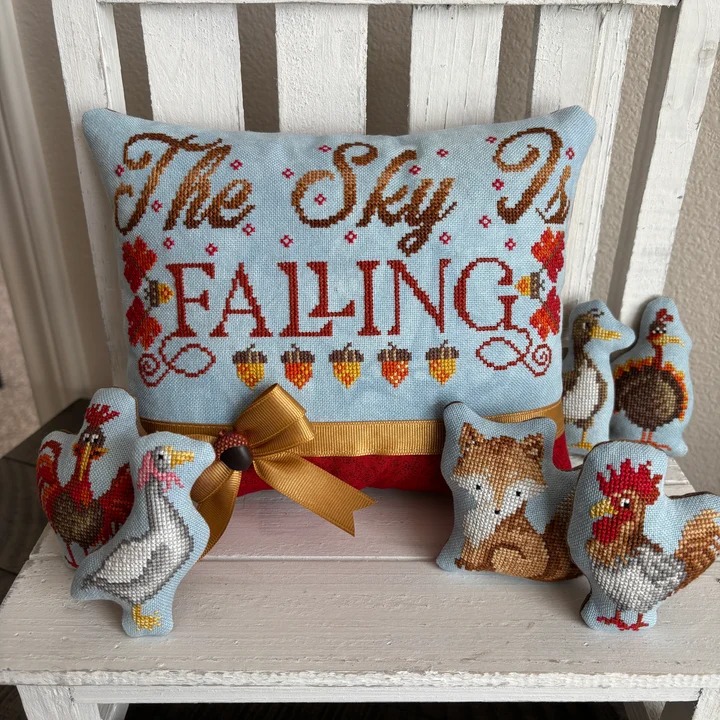 The Sky is Falling - Cross Stitch Pattern, different perspective #1, zoomed in. Select this picture to zoom back out.