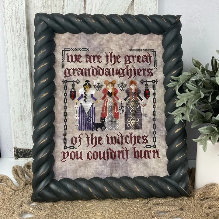 Great Granddaughters - Halloween Cross Stitch Pattern, different perspective #1, zoomed in. Select this picture to zoom back out.