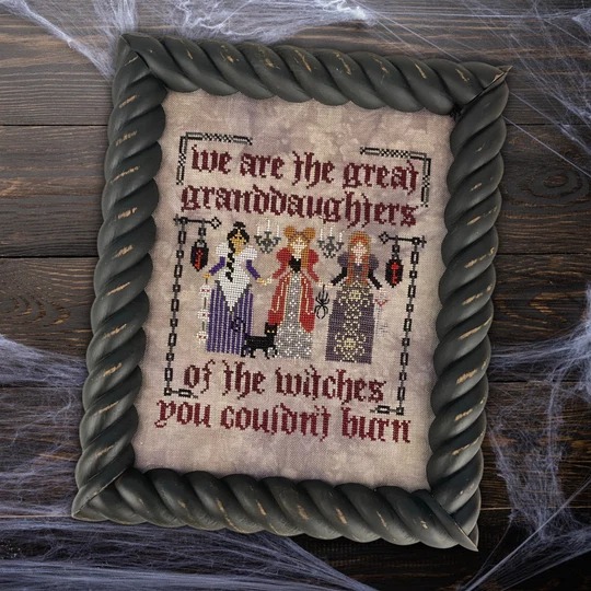 Great Granddaughters - Halloween Cross Stitch Pattern, zoomed in. Select this picture to zoom back out.