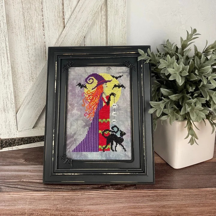 Toil and Trouble - Halloween Cross Stitch Pattern, different perspective #1, zoomed in. Select this picture to zoom back out.