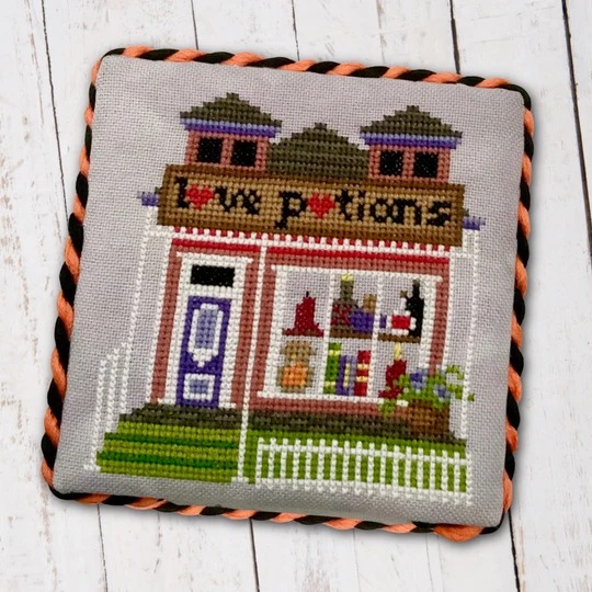 Love Potions - Halloween Cross Stitch Pattern, zoomed in. Select this picture to zoom back out.