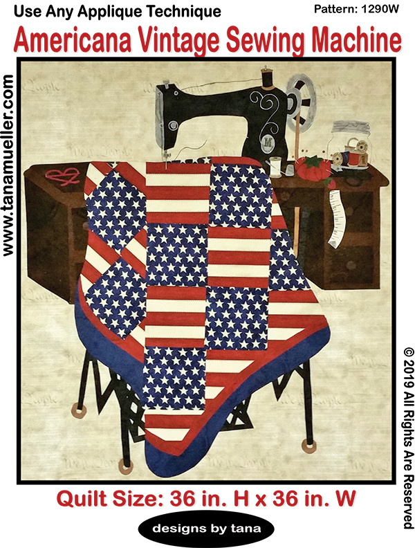 Americana Vintage Sewing Machin - Quilt Pattern
