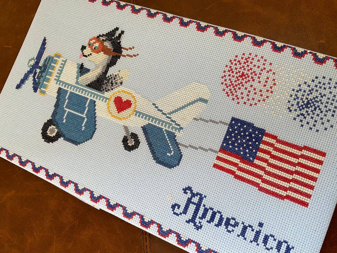 Celebrate America - Cross Stitch Pattern, zoomed in. Select this picture to zoom back out.