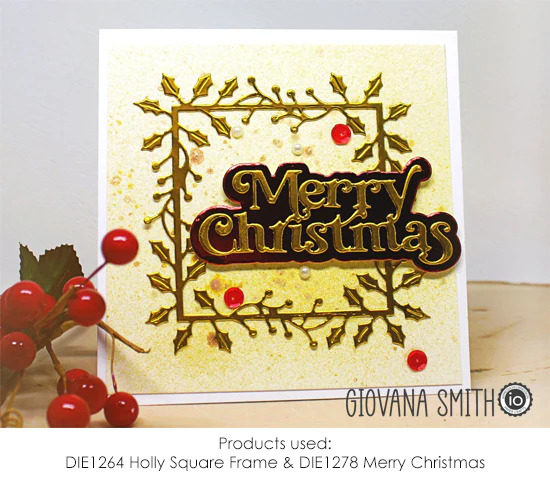 Holly Square Frame - Die Cut
