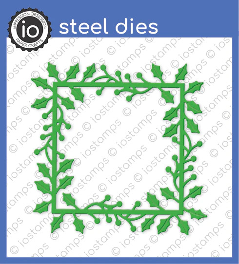 Holly Square Frame - Die Cut