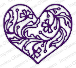 Flourish Heart - Valentines Impression Obsession Craft Die