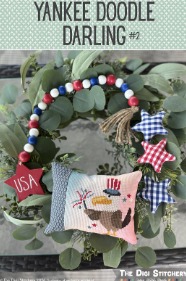 Yankee Doodle Darling #2 - Patriotic Cross Stitch Pattern, zoomed in. Select this picture to zoom back out.