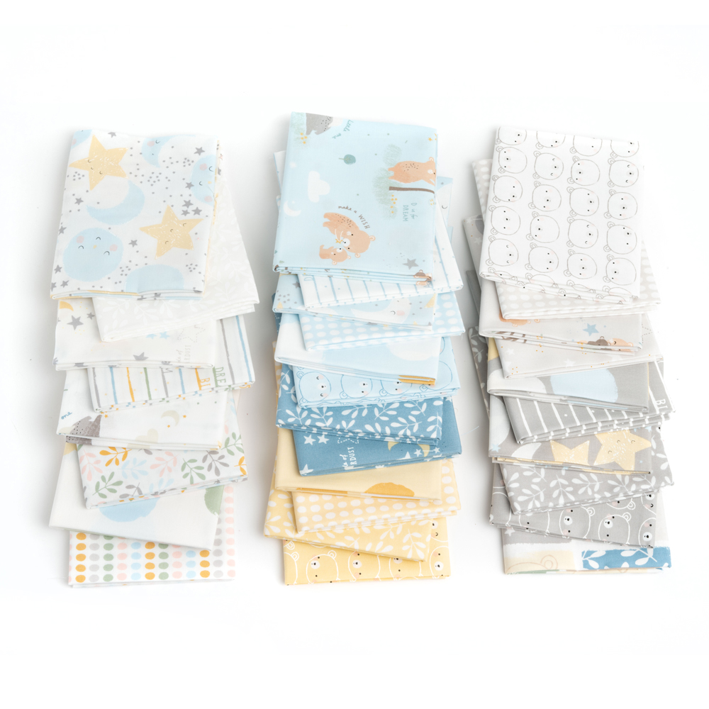 D Is For Dream White - Bear Face Baby Bear - Quilt Fabric