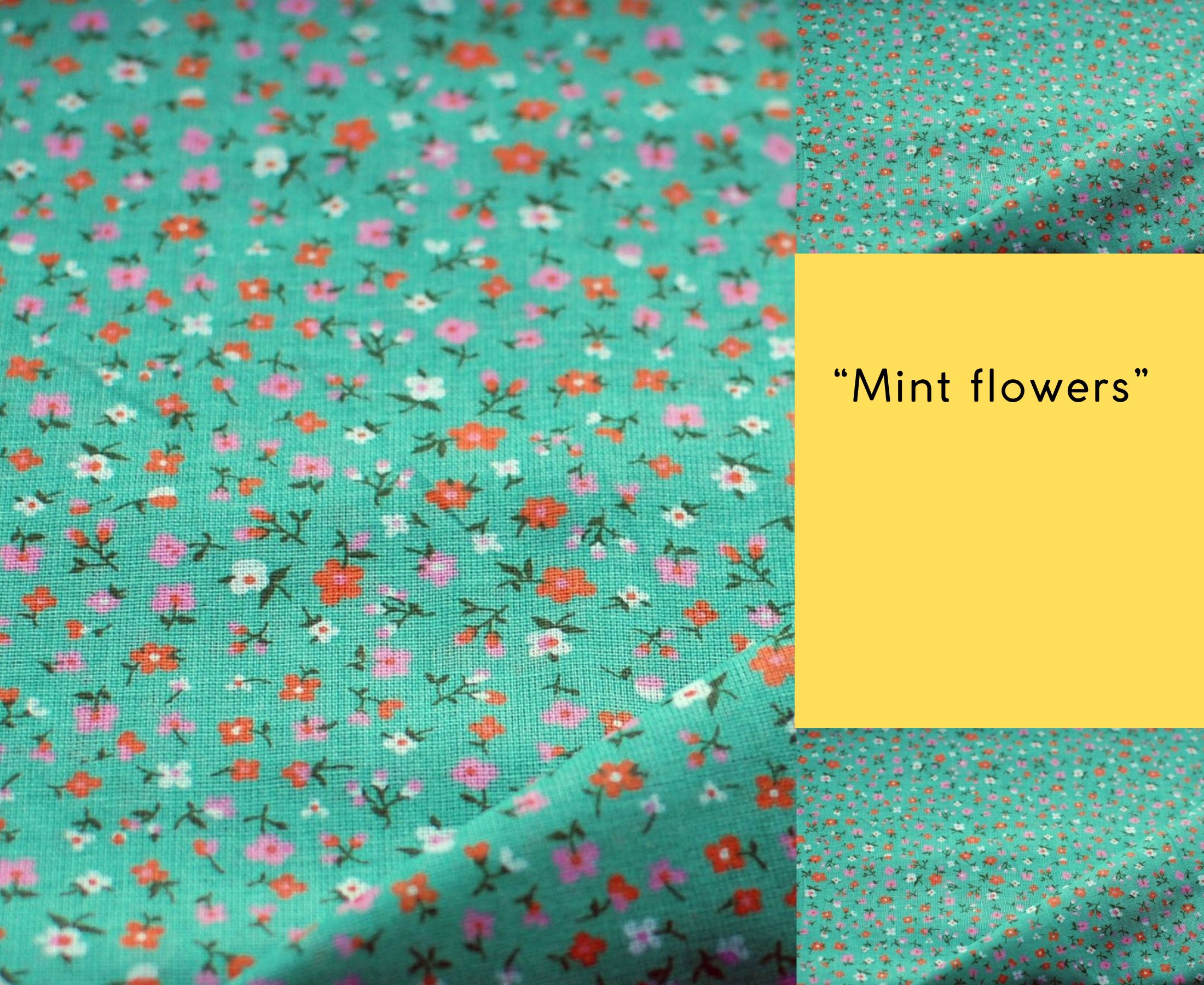 Mint Flowers - Cross Stitch Project Roll