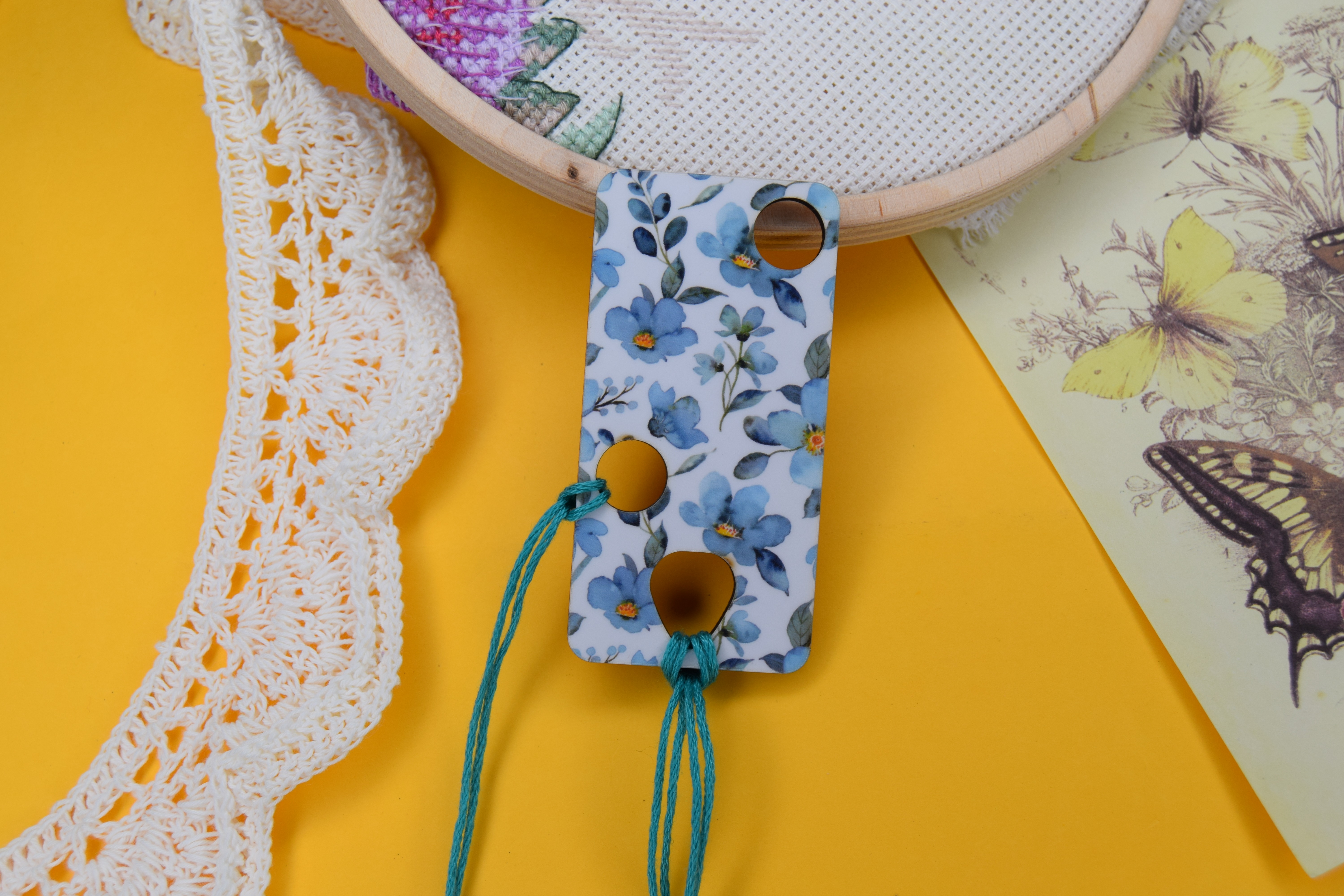 Blue Flowers (6pcs) - Floss Drops
