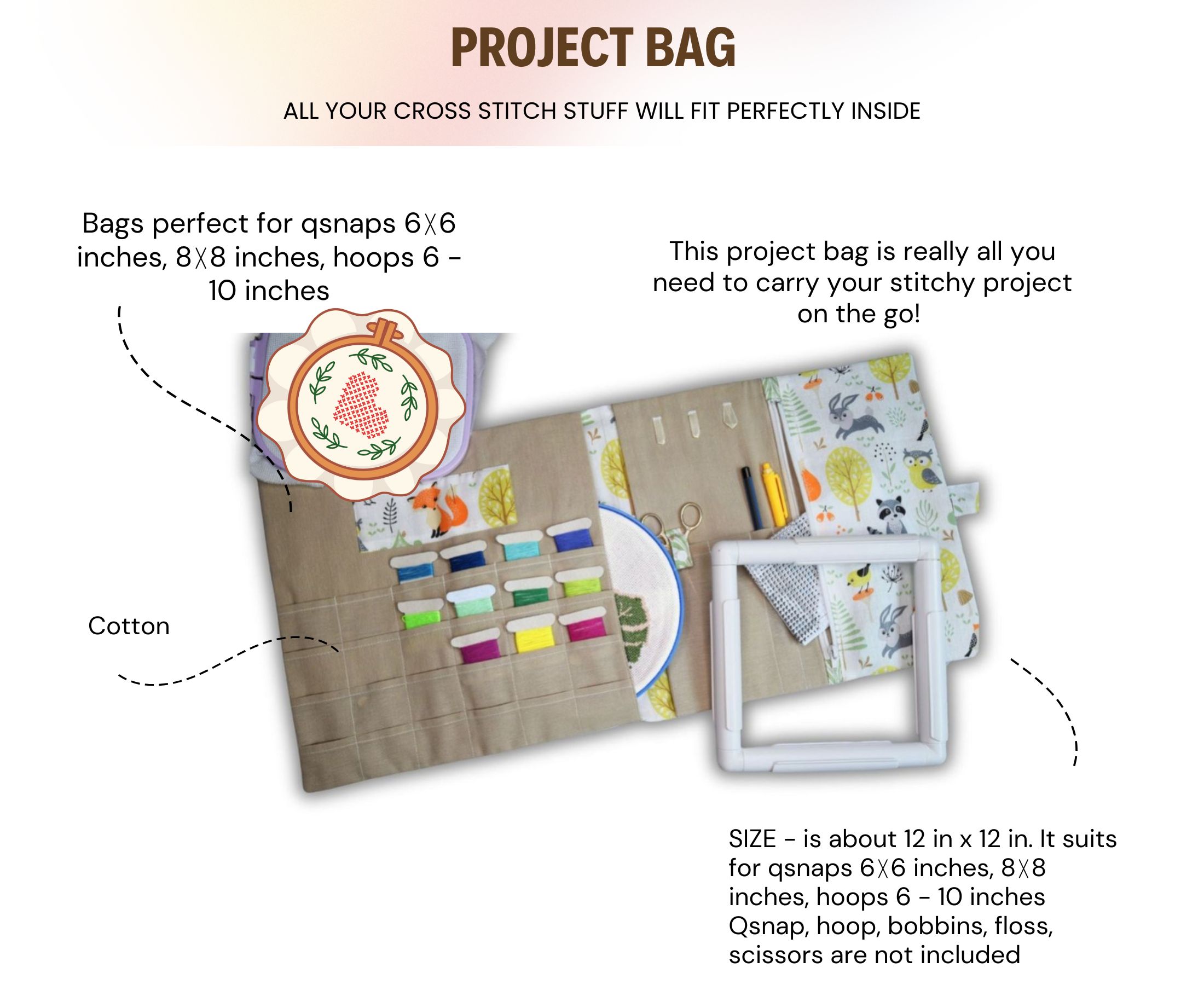 Cross Stitch Storage Project Bag #1