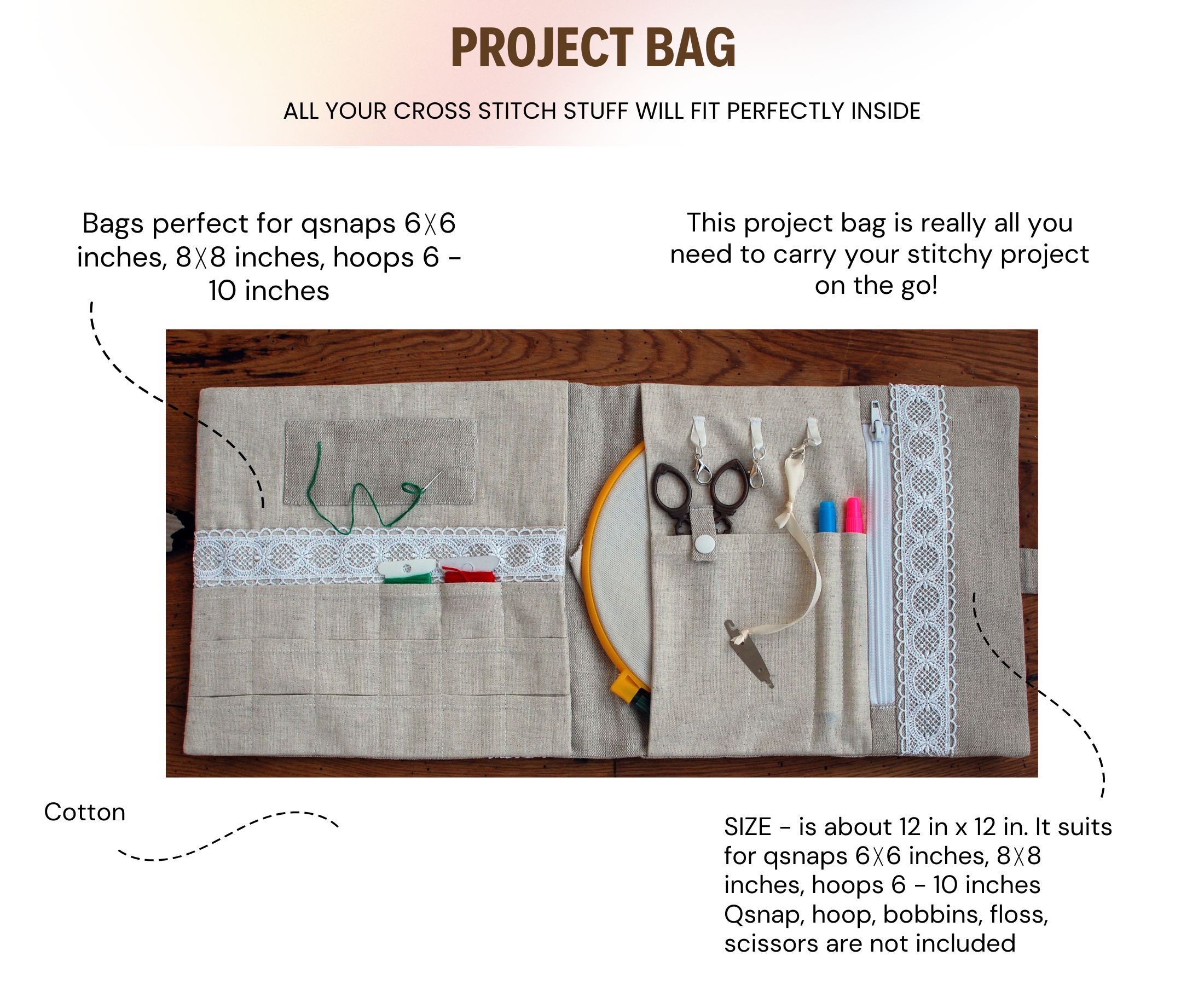 Cross Stitch Storage Project Bag #3