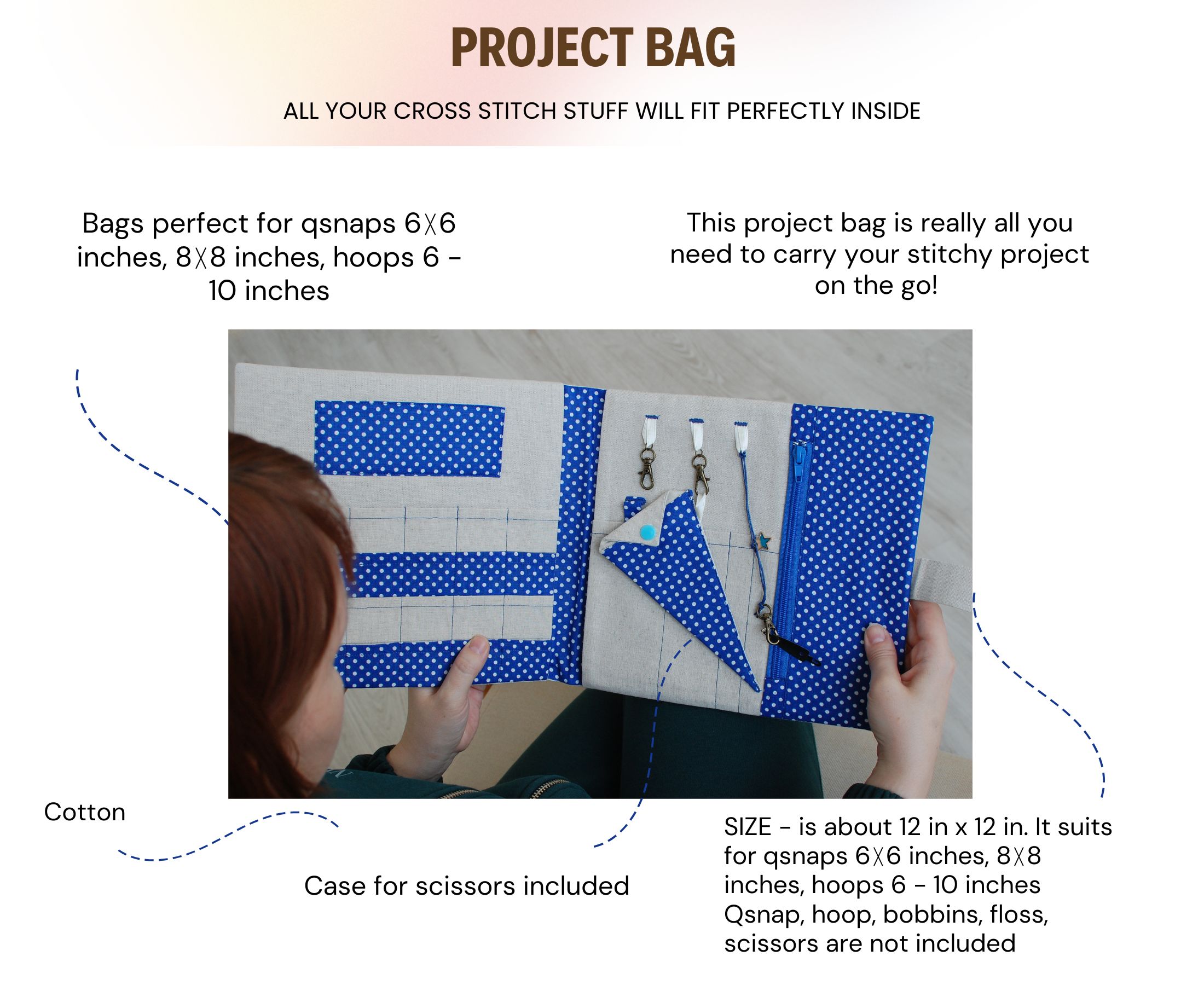 Cross Stitch Storage Project Bag #4