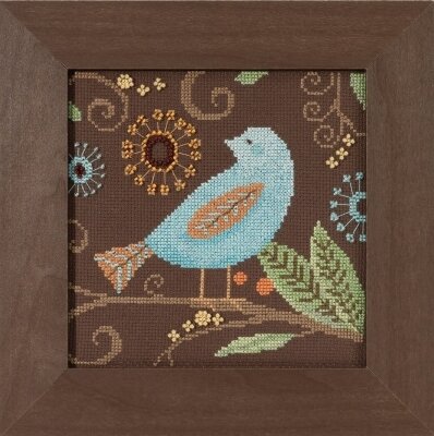 Aqua Bird - Out on a Limb - Beaded Cross Stitch Kit