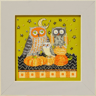 Autumn Owls - Beaded Cross Stitch Kit