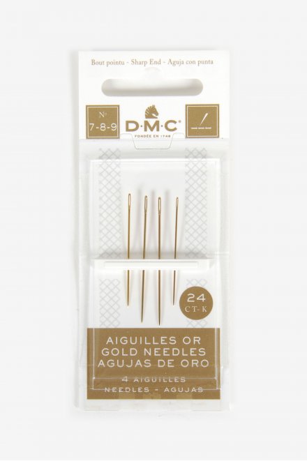 DMC Gold Embroidery Hand Needles Assortment Sizes 7, 8, 9