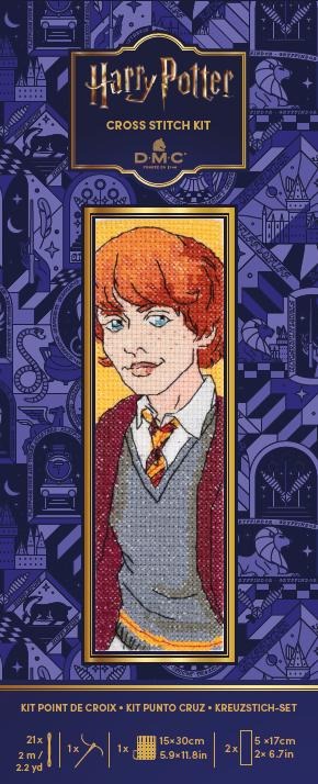 Harry Potter Bookmarks - Ron - Cross Stitch Kit, zoomed in. Select this picture to zoom back out.