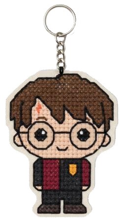 Harry Potter Keychains - Harry - Cross Stitch Kit, zoomed in. Select this picture to zoom back out.