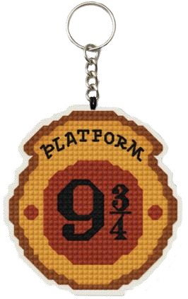 Harry Potter Keychains - Platform 9 3/4 - Cross Stitch Kit, zoomed in. Select this picture to zoom back out.