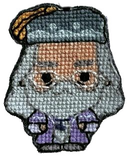 Harry Potter Keychains - Dumbledore - Cross Stitch Kit, zoomed in. Select this picture to zoom back out.