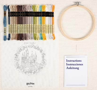 Harry Potter Symbols - Embroidery Kit, different perspective #2, zoomed in. Select this picture to zoom back out.