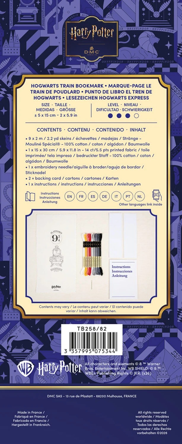 Harry Potter Bookmarks - Hogwarts Express - Embroidery Kit, different perspective #2, zoomed in. Select this picture to zoom back out.
