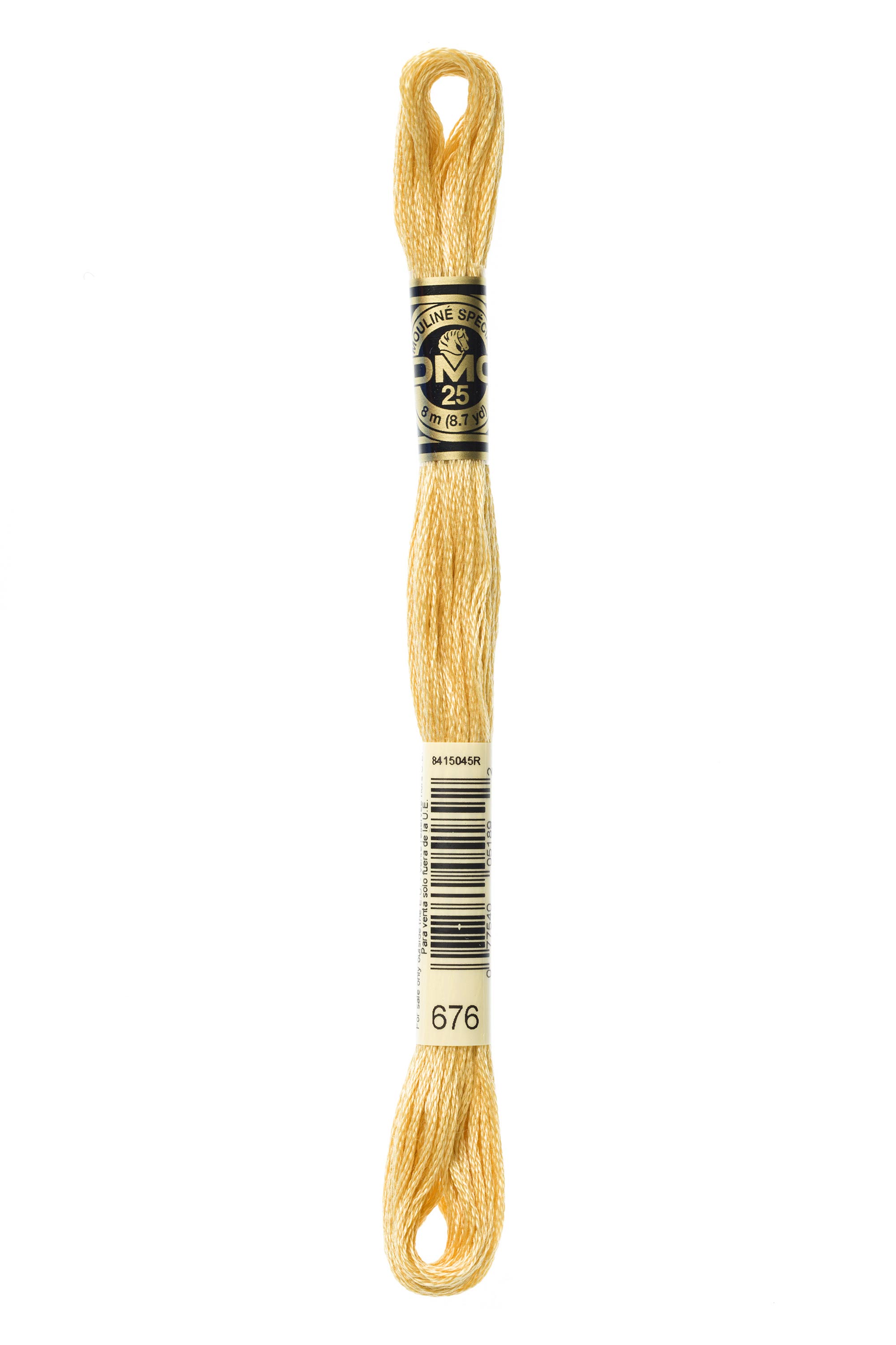 DMC 676 Six Strand Floss - Light Old Gold Yellow - 123Stitch