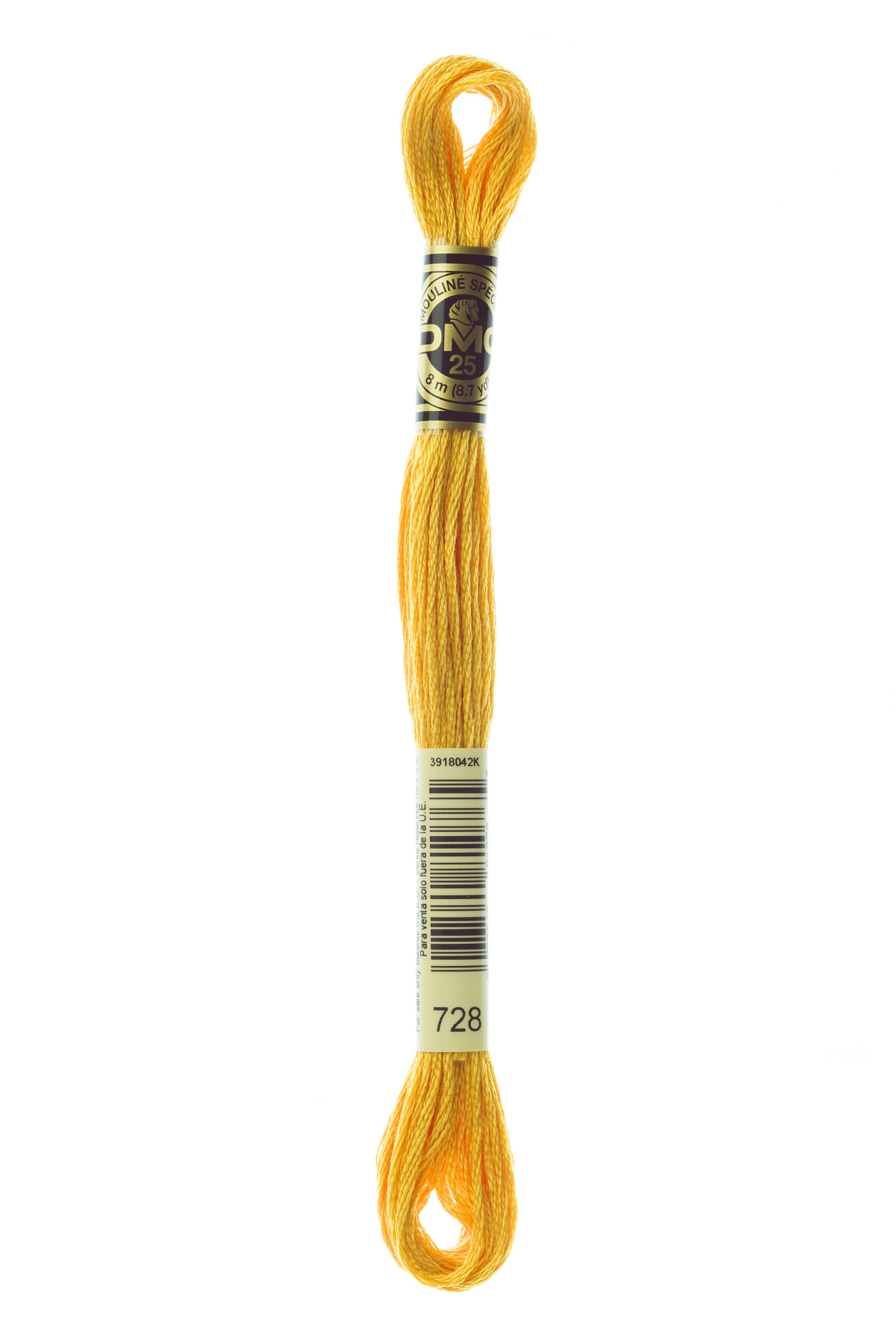 DMC 728 Six Strand Floss - Topaz Yellow