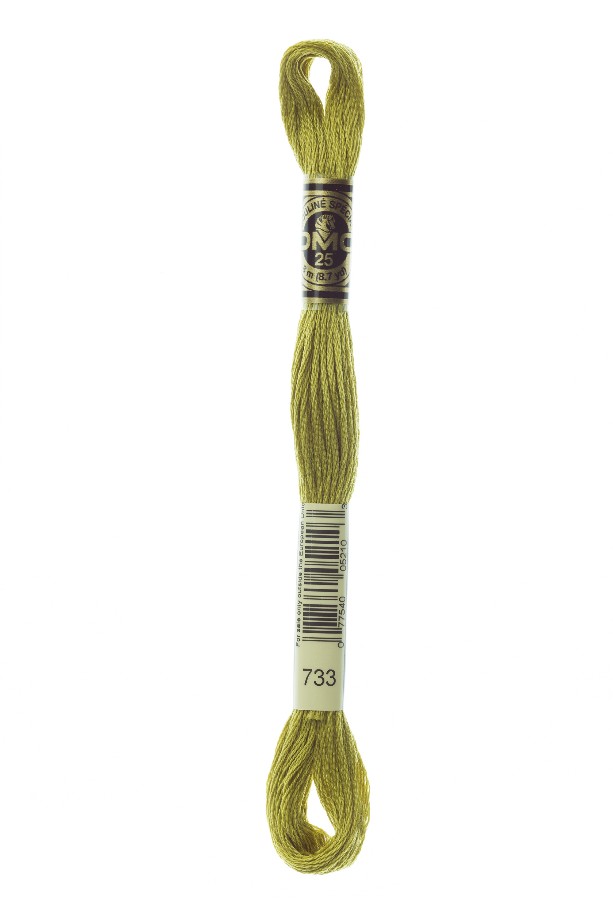 DMC 733 Six Strand Floss - Medium Olive Green