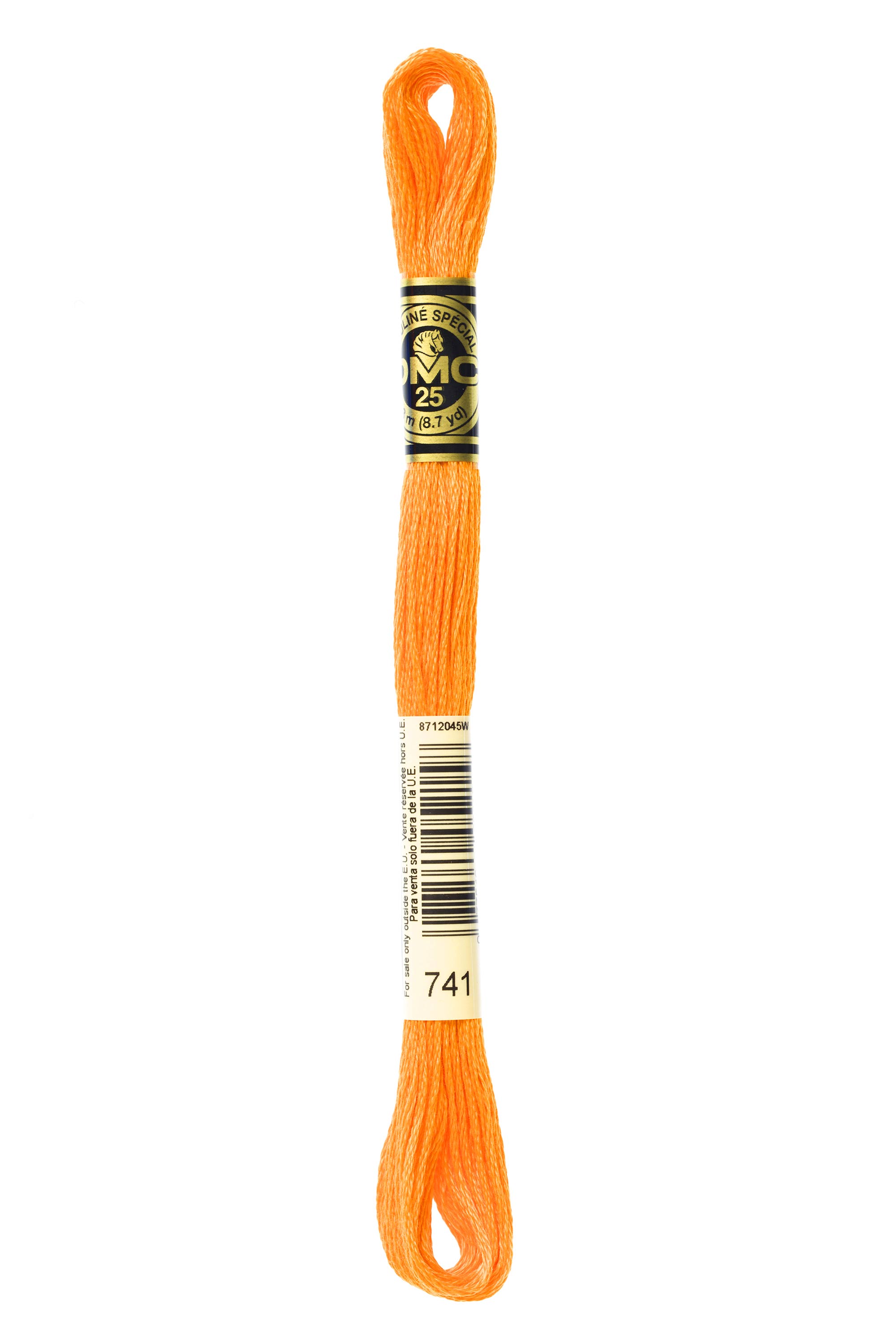 DMC 741 Six Strand Floss - Medium Tangerine Orange