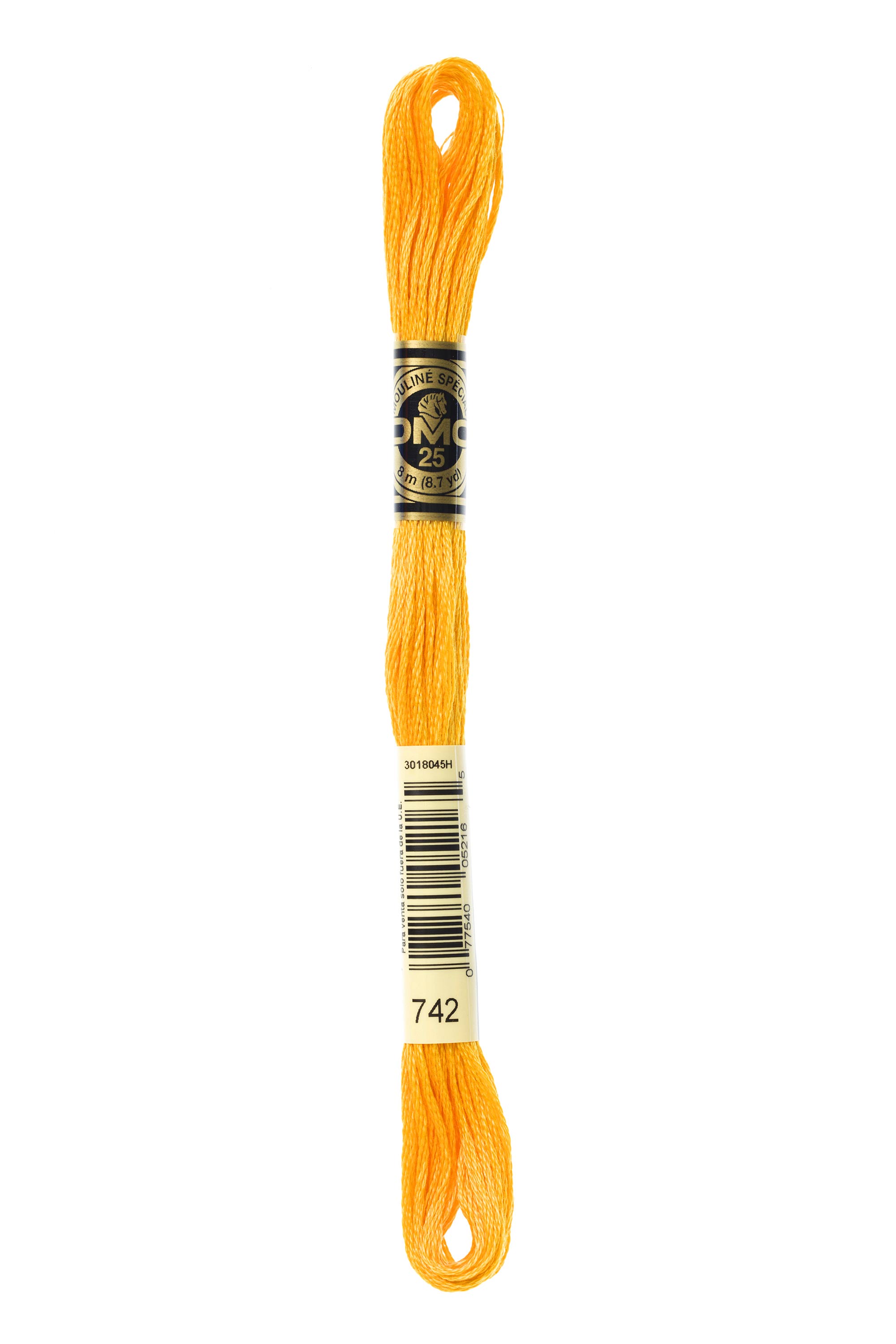 DMC 742 Six Strand Floss - Light Tangerine Orange