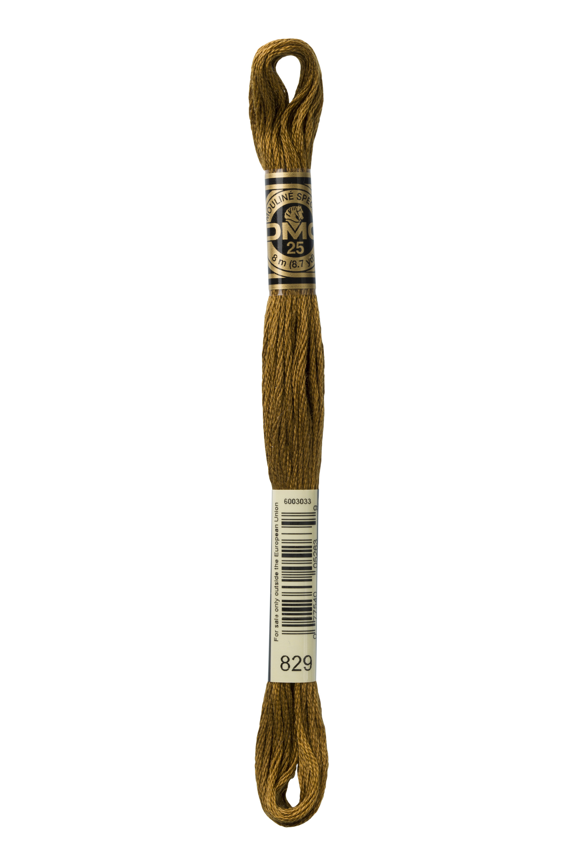 DMC 829 Six Strand Floss - Very Dark Golden Olive Green