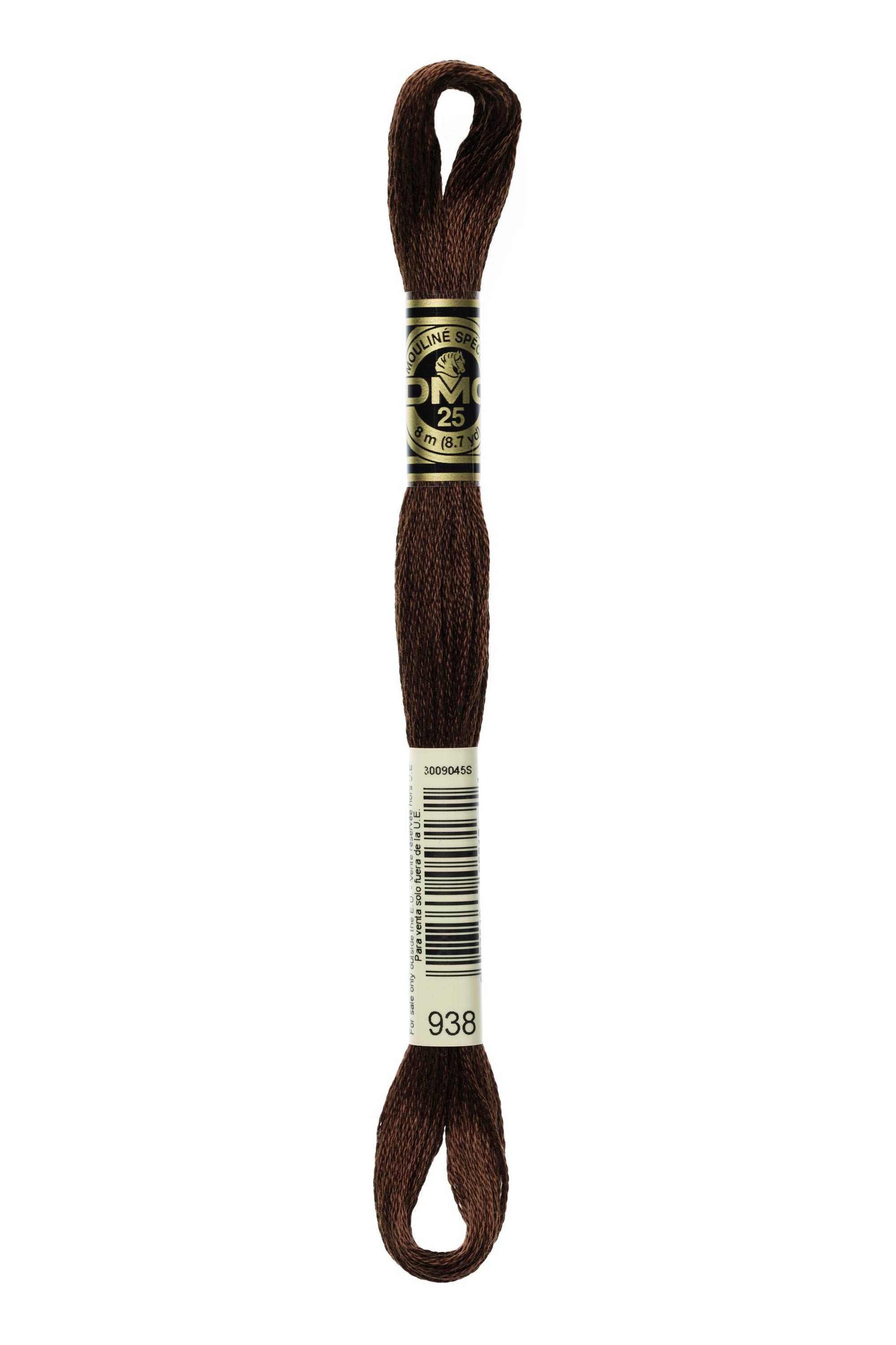 DMC 938 Six Strand Floss - Ultra Dark Coffee Brown