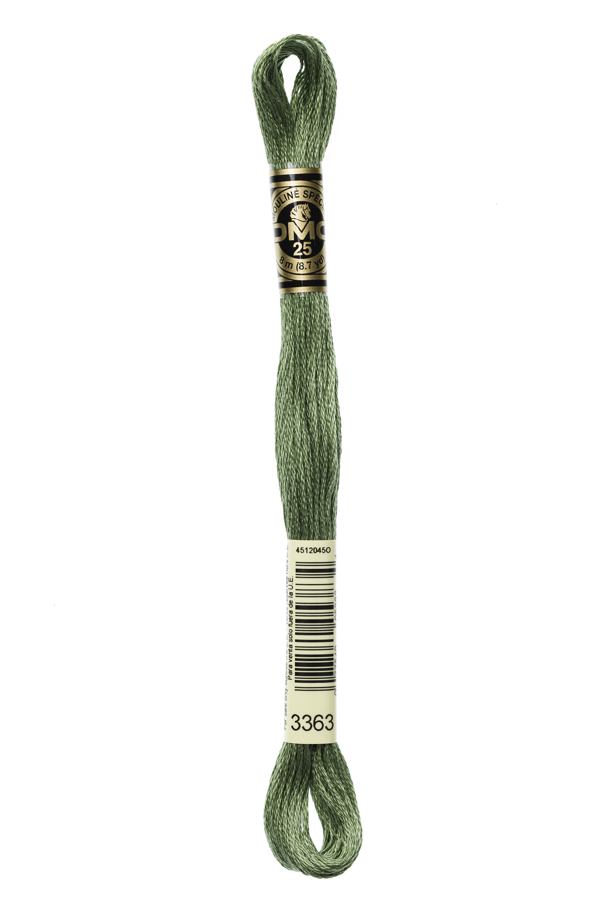 DMC 3363 Six Strand Floss - Medium Pine Green