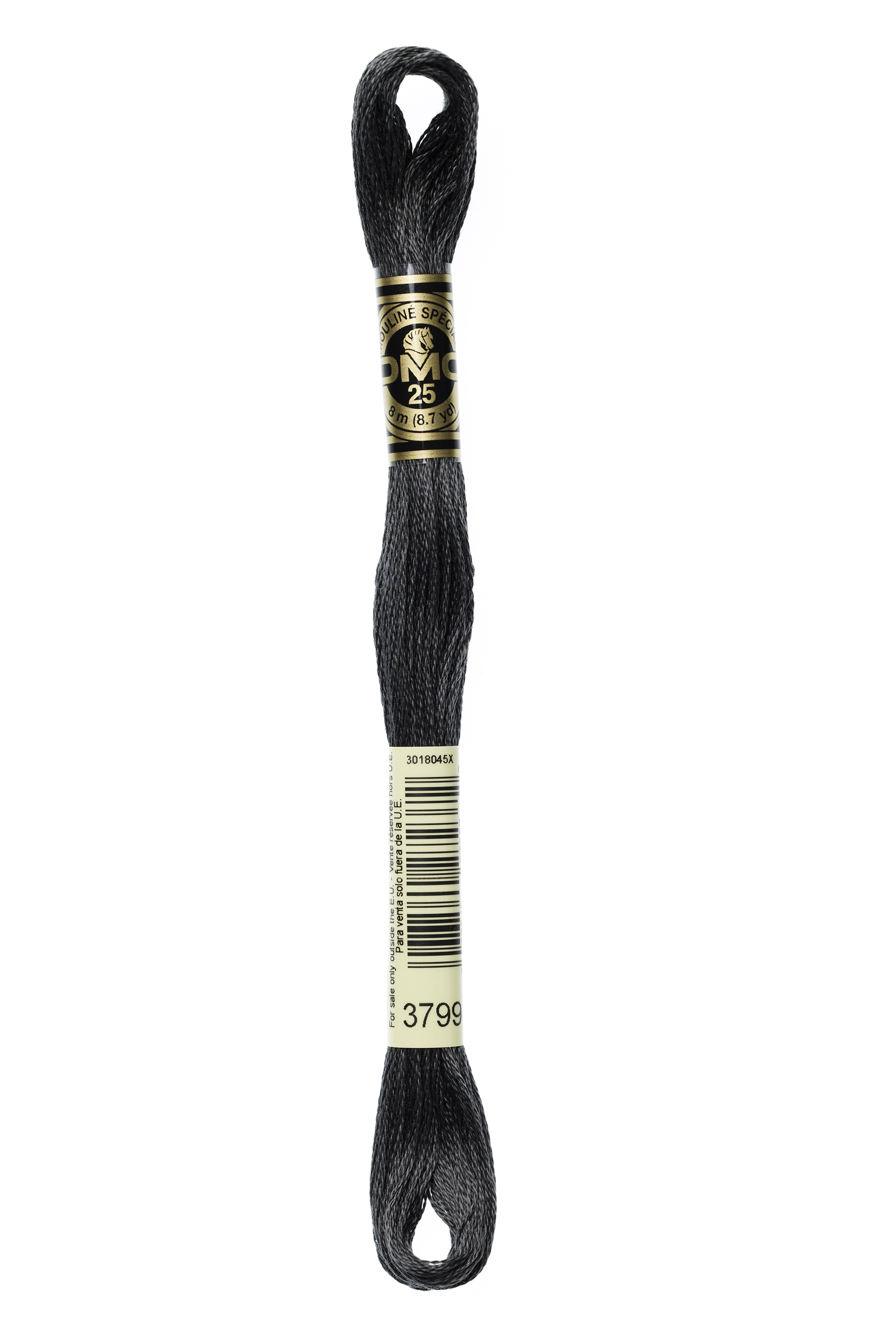 DMC 3799 Six Strand Floss - Very Dark Pewter Gray