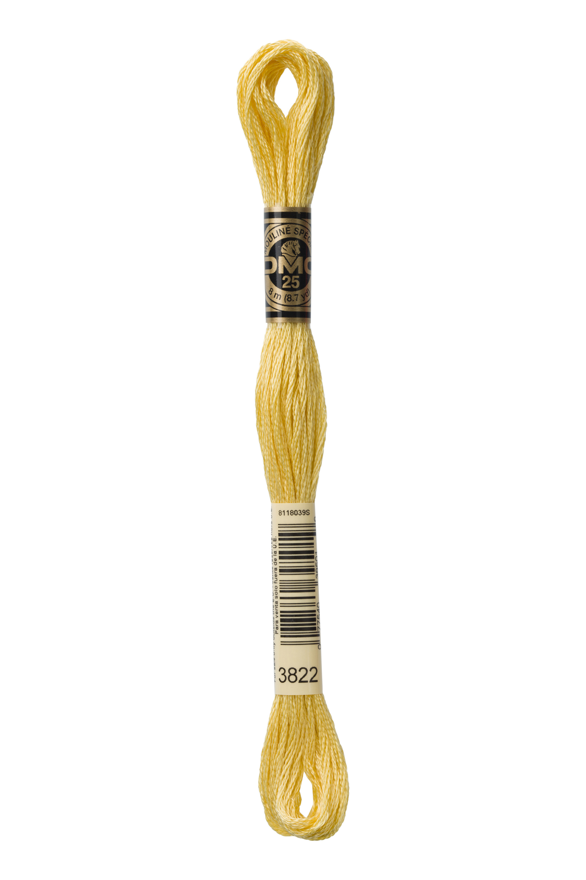 DMC 3822 Six Strand Floss - Light Straw Yellow