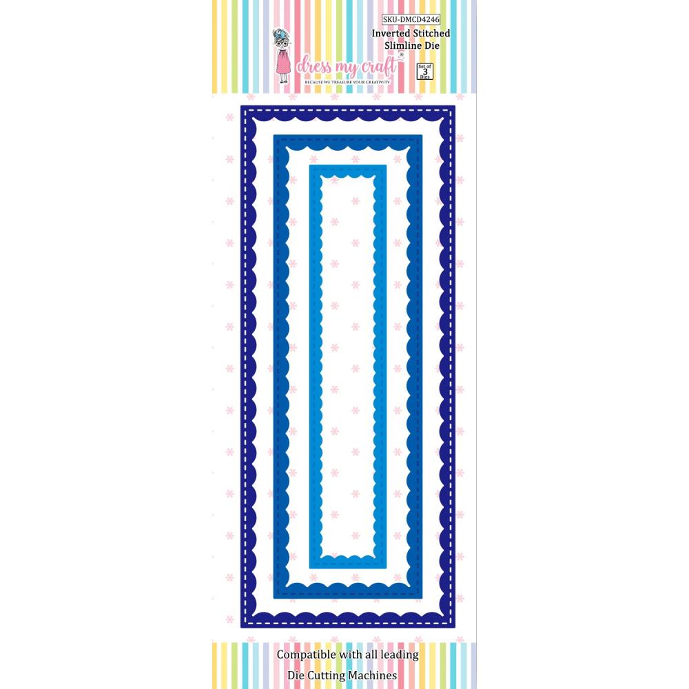 Inverted Stitched Scalloped Slimline - Craft Die Set