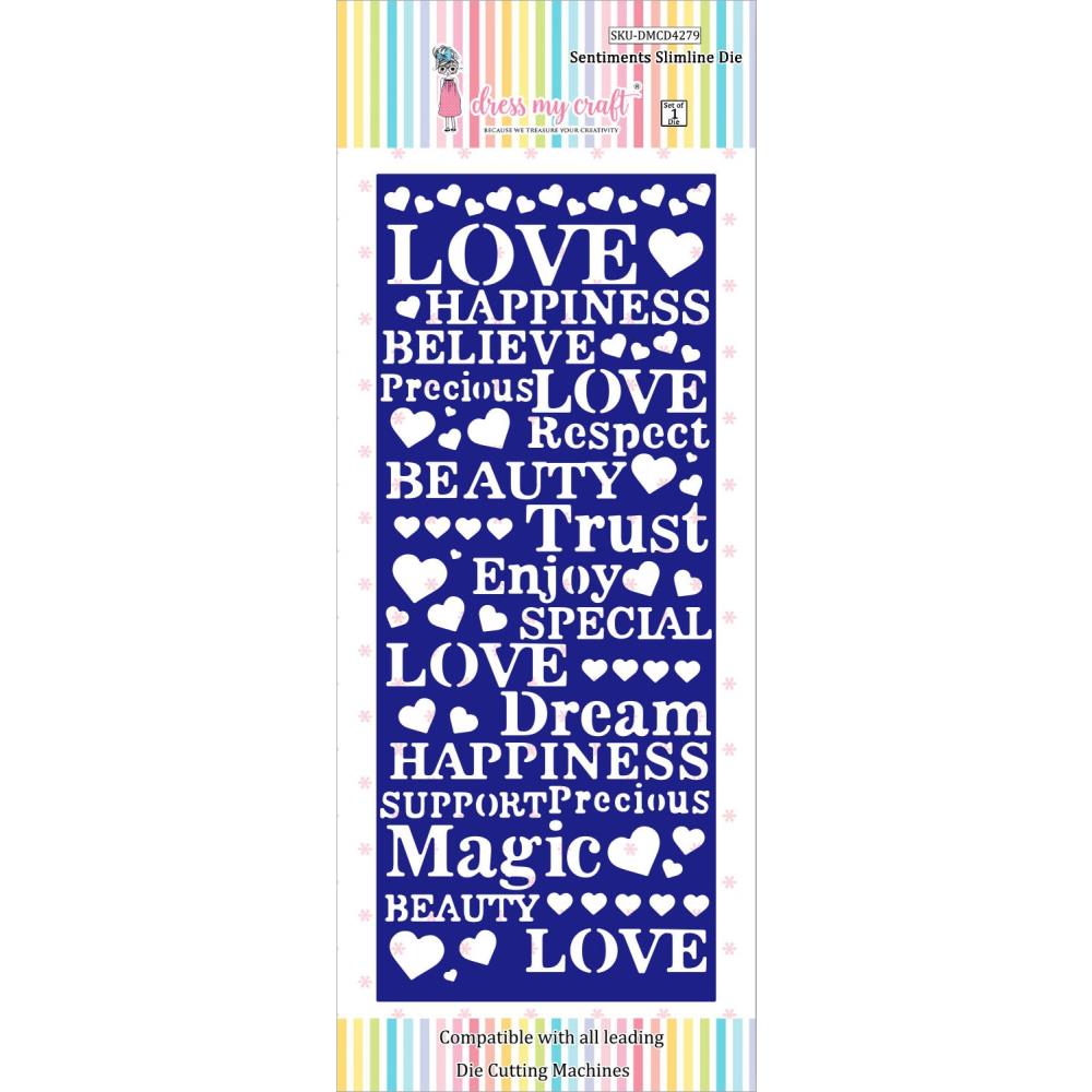 Sentiments Slimline - Craft Die