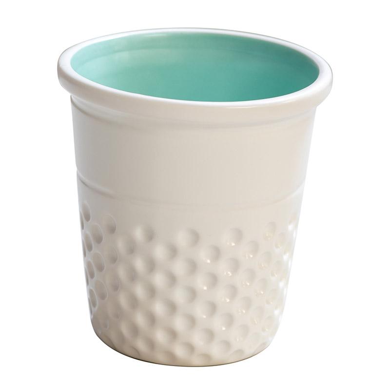 Thimble Container White/Aqua 
