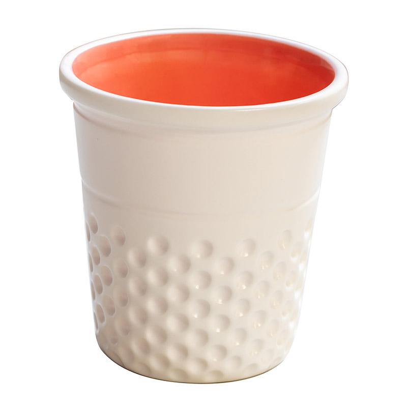 Thimble Container White/Coral 
