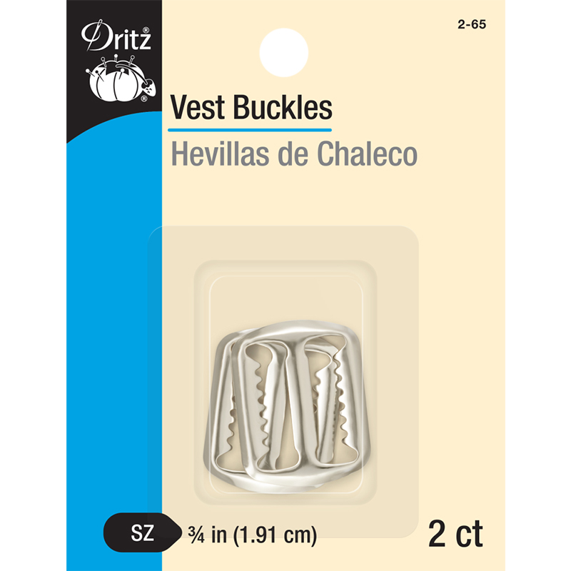 Vest Buckles 2 Ct Nickel, zoomed in. Select this picture to zoom back out.