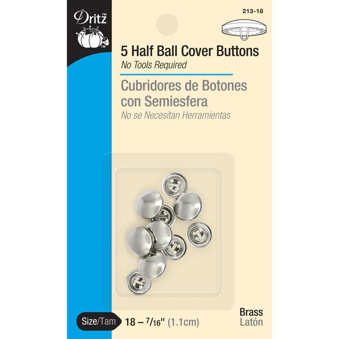 Half Ball Cover Button 7/16"