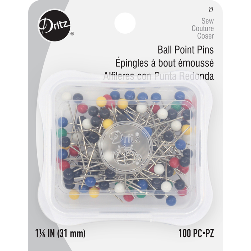 Ball Point Pins 1 1/4" 100ct, zoomed in. Select this picture to zoom back out.