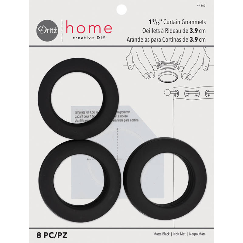 Grommets 1 9/16" 8ct Matte Black
