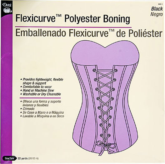 Flexicurve Poly Boning Black - 22 yards